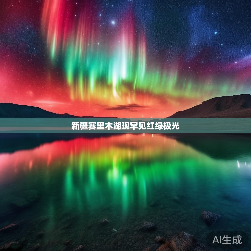 新疆赛里木湖现罕见红绿极光