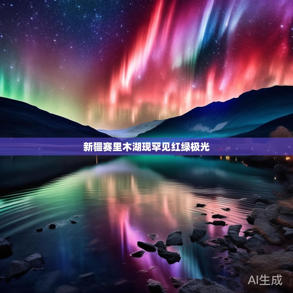 新疆赛里木湖现罕见红绿极光