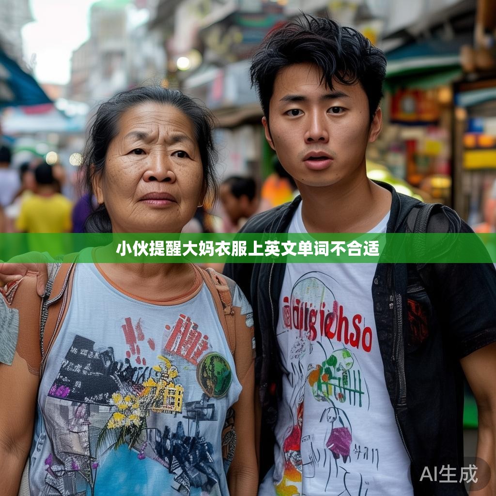 小伙提醒大妈衣服上英文单词不合适